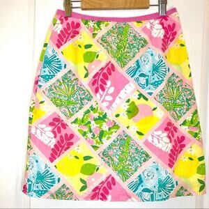 Vintage Lilly Pulitzer Patchwork Mini A Line Skirt